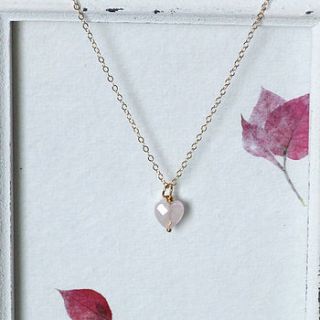 rose quartz heart necklace by aimee