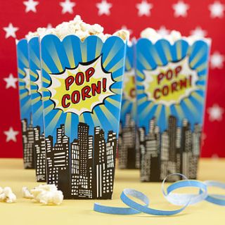 superhero pop art popcorn boxes by ginger ray