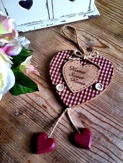 gingham hanging heart by the hiding place