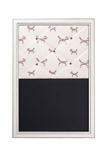 stylish dog chalk noticeboard by pins and ribbons