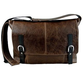 handcrafted leather maxi messenger bag by freeload leather accessories