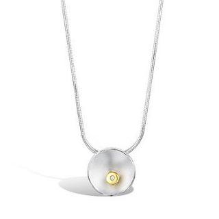 diamond domed pendant by shona jewellery