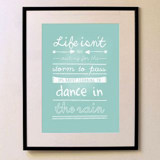 'learning to dance in the rain' print by oakdene designs