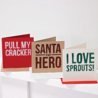 pack of six humorous christmas cards by knockout