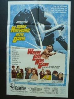 WHERE LOVE HAS GONE Movie Poster 1964 Susan Hayward, Bette Davis & Mike Connors Entertainment Collectibles