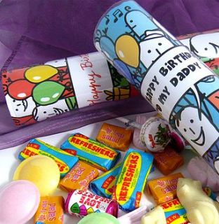 personalised birthday retro sweets by chocolate by cocoapod chocolate