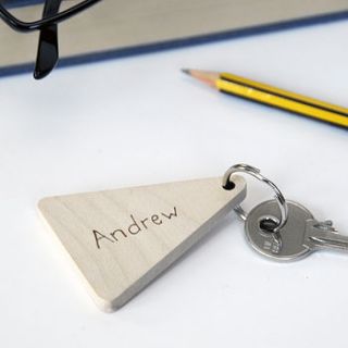 personalised wooden key ring by cairn wood design