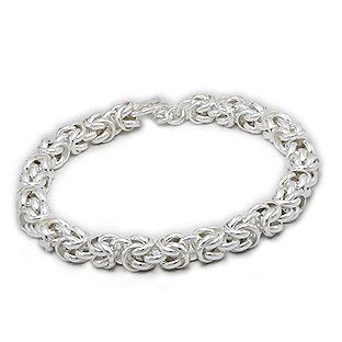 Gorgeous Sterling Silver 6 mm Byzantine Bracelet, 7" Jewelry