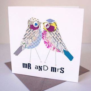 personalised mr and mrs wedding card by pratt factory