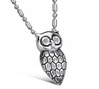 His or Hers Asian Style Special Owl Shape Titanium Pendant Necklaces in a Nice Gift Box GX645 Jewelry