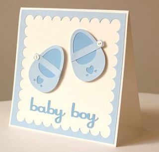 handmade baby bootie card by thoughts of you