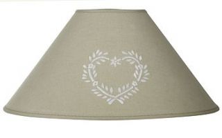 lampshade with white embroidered heart by lavender & sage