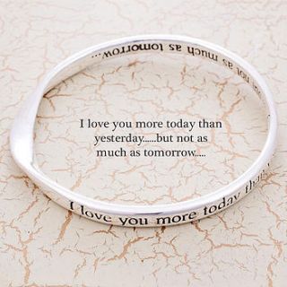 i love you more today than yesterday message bangle by lovethelinks