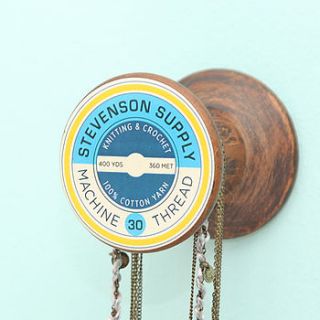 vintage style cotton reel wall hooks by red berry apple