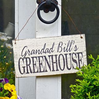 personalised greenhouse sign by delightful living