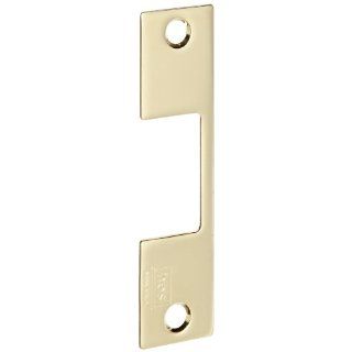 HES Stainless Steel J Faceplate for 1006 Series Electric Strikes for Cylindrical Locksets Up To 3/4" Throw and All Center Lined Bolts, Bright Brass Finish Door Handles