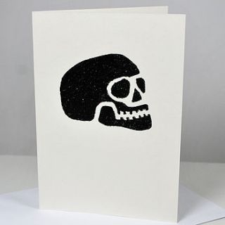 handmade glitter skull card by yeyah