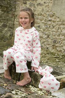 brushed cotton heart pyjamas by lola smith designs
