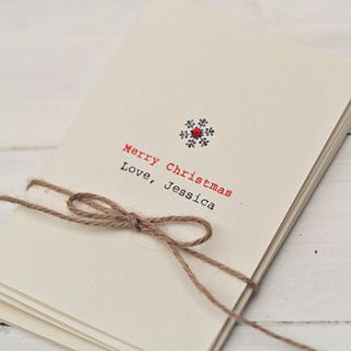 personalised snowflake christmas cards pack by beautiful day