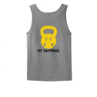 Fit Happens Frowny Face Kettlebell Tank Top Clothing