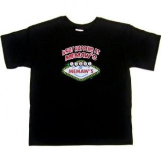 YOUTH T SHIRT  BLACK   X SMALL   What Happens At Memaw's Stays At Memaw's   for grandson or granddaughter Clothing