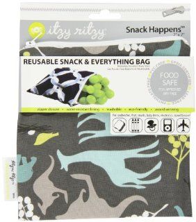 Itzy Ritzy Snack Happens Reusable Snack Bag, Urban Jungle Blue Baby