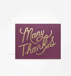 thank you metallic foil print card by little baby company