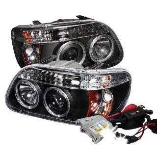 High Performance Xenon HID Ford Explorer 1PC ( Non Sport and Sport Trac Model ) Halo Projector Headlights with Premium Ballast   Black with 10000K Deep Blue HID Automotive