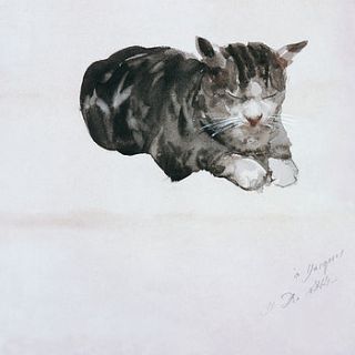 study of a cat fine art print by knitting revolution