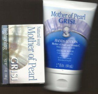 Grisi Mother of Pearl Hands Lotion and Natural Lightening Soap Combo (2 Pack) Total 2 Lotions and 2 Soap  Body Lotions  Beauty