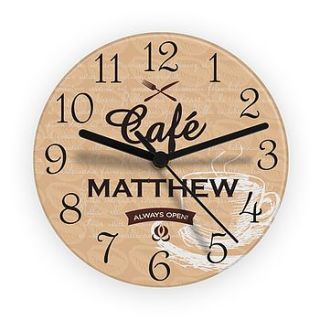 personalised bistro wall clock by lucky roo