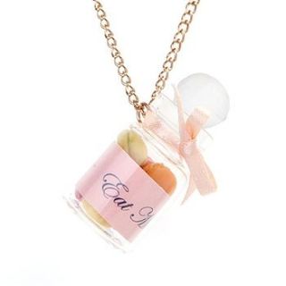 necklace with mini macaroon jar charm by marigold charms