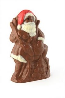 chocolate father christmas with reindeer by madame oiseau fine chocolates