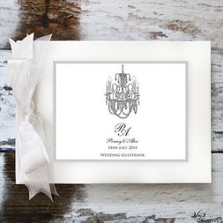 personalised chandelier guest book by 2by2 creative