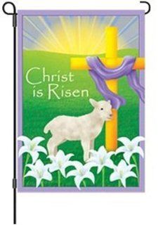 Christ is Risen Easter Garden Flag  Outdoor Decorative Flags  Patio, Lawn & Garden