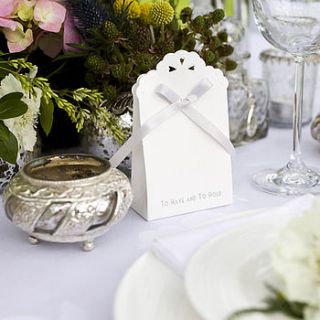 set of 10 'to have and to hold' favour boxes by le trousseau