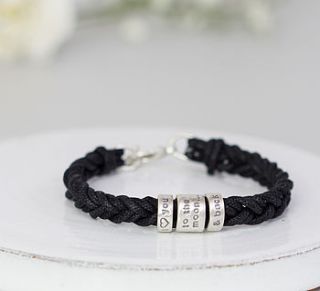 thick single wrap message bracelet by notes