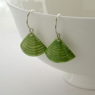 enamel and silver cone earrings by anna clark studio