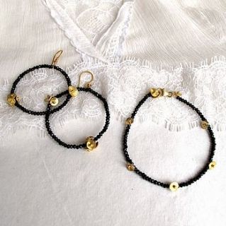 black shangri la hoops & matching bracelet by melinda mulcahy