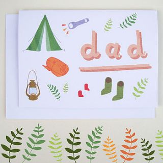 dad camping father's day card by nic farrell illustration