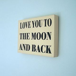 'to the moon and back' sign by hope and willow
