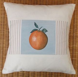 hand painted orange cushion by edwina cooper designs