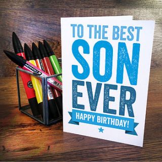 best ever son birthday card by a is for alphabet