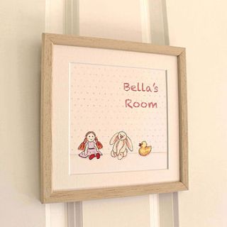 personalised child's door sign art print by love give ink