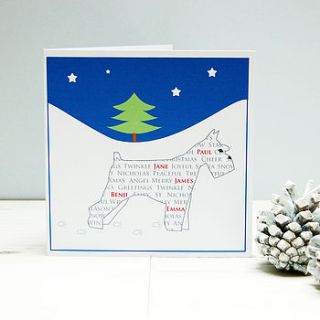 personalised dog silhouette christmas cards by spotty n stripy