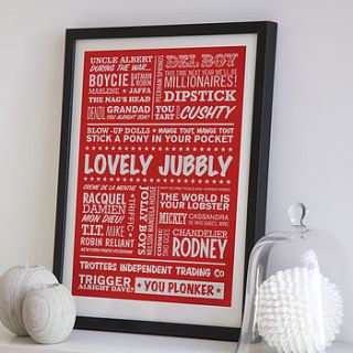'lovely jubbly' only fools typographic print by typaprint