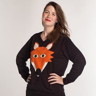 squeaky nose fox jumper by woolly babs christmas jumpers