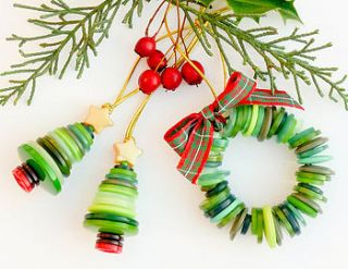 vintage button christmas decoration by mollie mae handcrafted designs