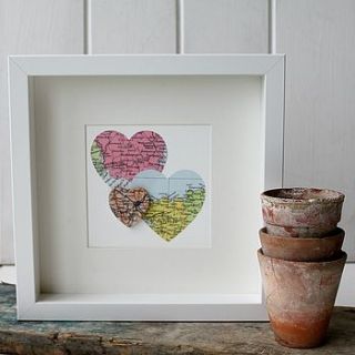personalised multi heart map picture by posh totty designs interiors