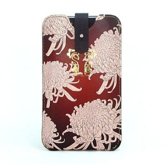 chrysanthemum leather phone case by tovi sorga